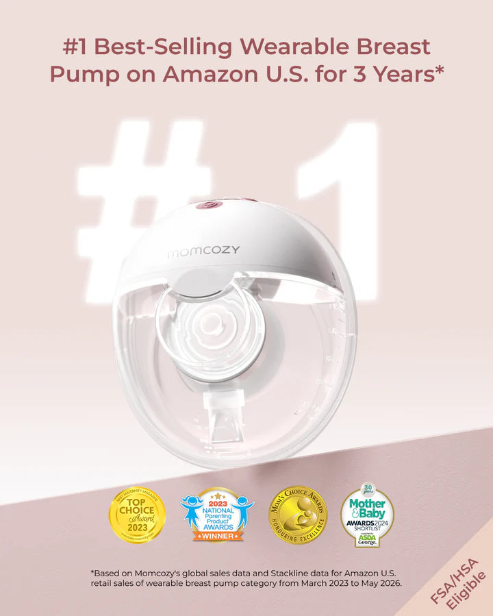 FORSALA - M5 Smart Handfrjáls brjóstapumpa - Momcozy M5 Smart Wearable Breast Pump Red Double Packs – Upgraded with App Control