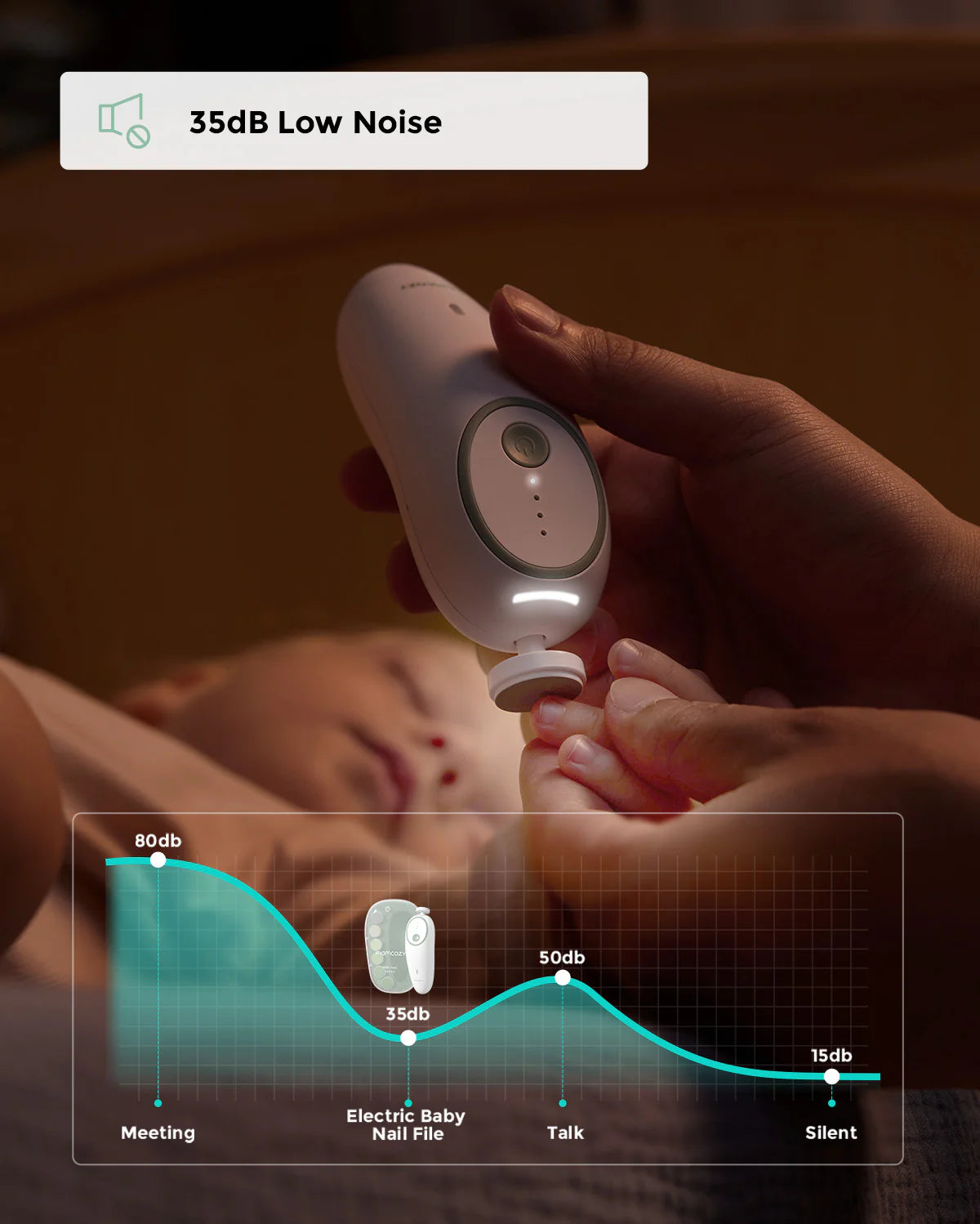 Rafmagns Naglaþjöl fyrir börn - Momcozy Electric Baby Nail File