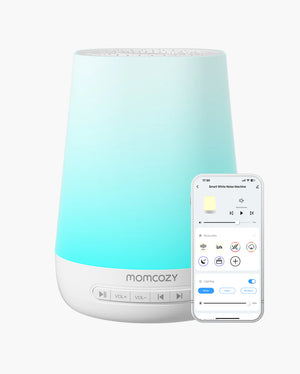 White Noise Tæki með Næturljósi - Momcozy Smart Baby Sound Machine, App Remote Control