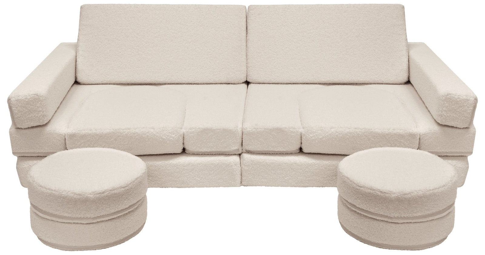 Modular Bouclé Leiksófi Beige/Hvítur