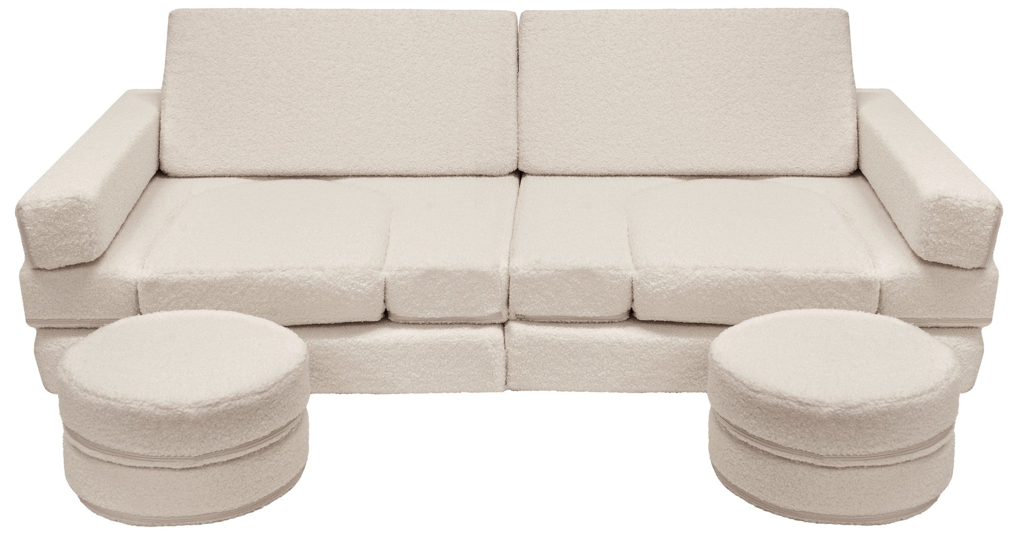 Modular Bouclé Leiksófi Beige/Hvítur