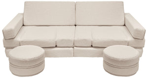 Modular Bouclé Leiksófi Beige/Hvítur