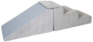 FORSALA - Midi Slide and Step kubbar Flauel Grátt