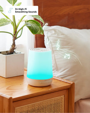 White Noise Tæki með Næturljósi - Momcozy Smart Baby Sound Machine, App Remote Control