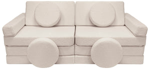 Modular Bouclé Leiksófi Beige/Hvítur