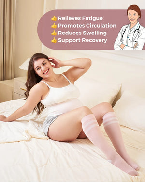 Momcozy Compression Socks for Women Wide Calf - Stuðningssokkar 2stk