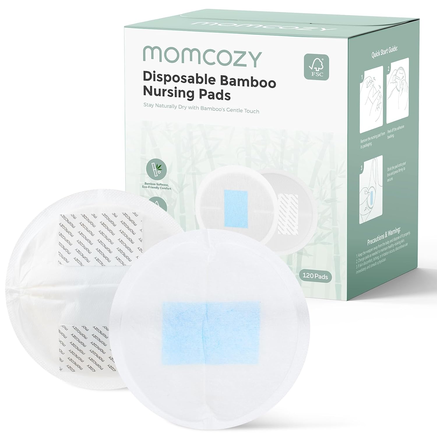 Einnota lekahlífar - Momcozy Bamboo Fiber Disposable Nursing Pads 80-120pcs