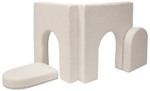 Modular Bouclé Leiksófi Beige/Hvítur