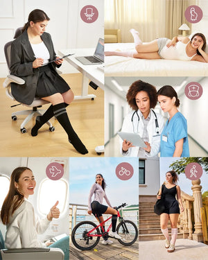 Momcozy Compression Socks for Women Wide Calf - Stuðningssokkar 2stk
