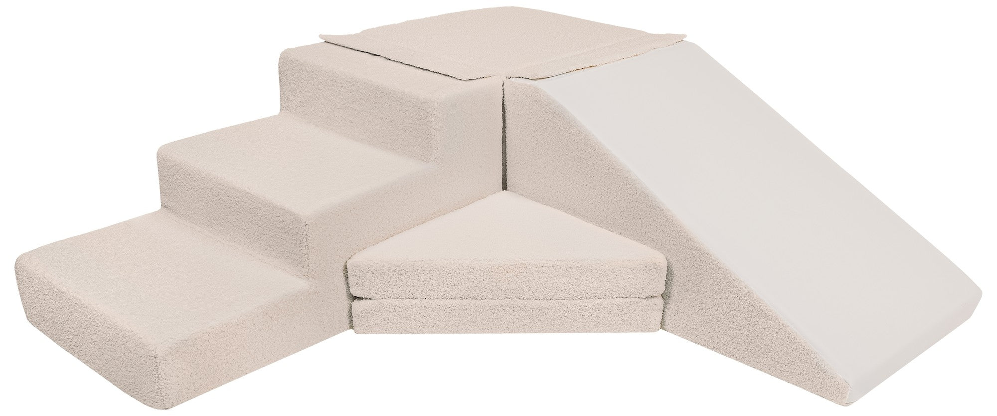 FORSALA - Slide and step kubbar bouclé Ljós brúnt