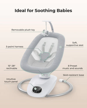 FORSALA - Momcozy Ömmustóll - Momcozy CocoSway 3D-Motion Electric Baby Swing