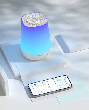 White Noise Tæki með Næturljósi - Momcozy Smart Baby Sound Machine, App Remote Control