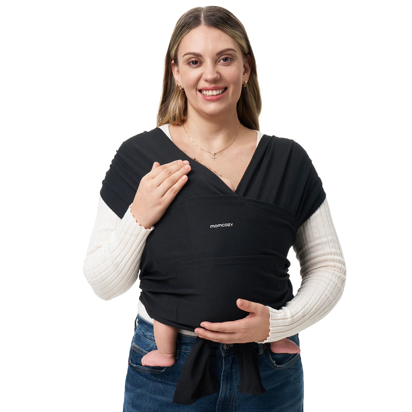FORSALA - Momcozy Burðarsjal Svart - Baby Wrap Carrier