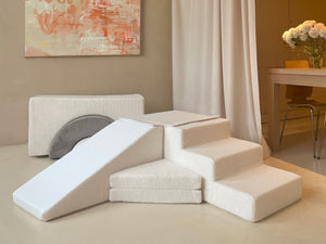 FORSALA - Slide and step kubbar bouclé beige