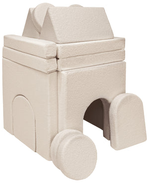 Modular Bouclé Leiksófi Beige/Hvítur