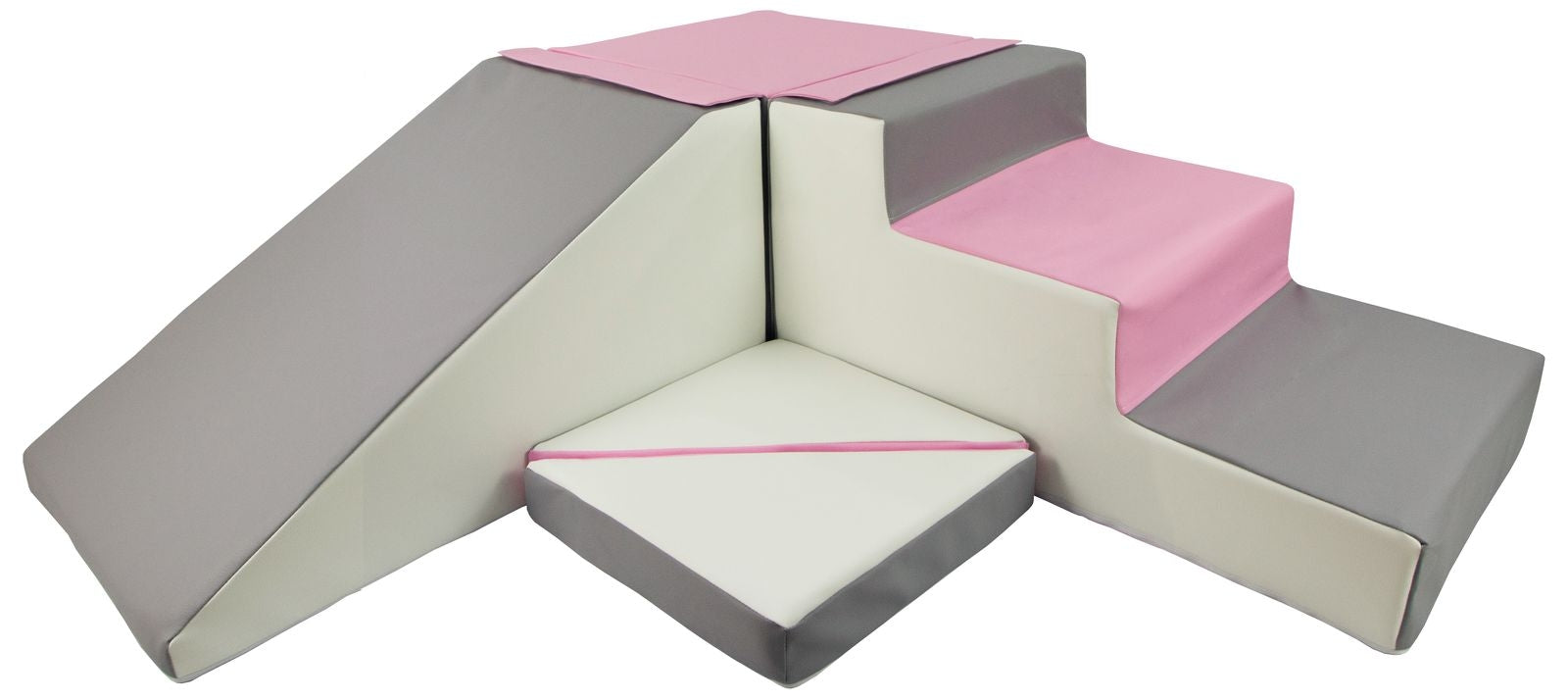 Slide and step kubbar Bleikt/grátt