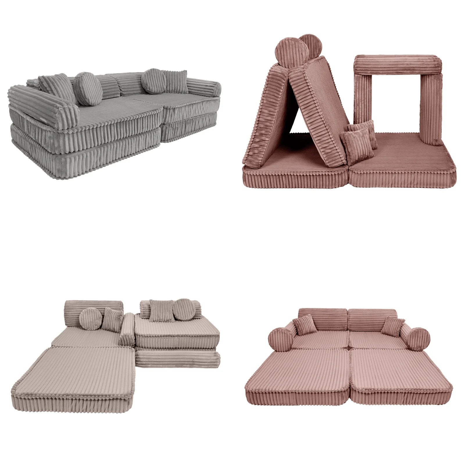 Modular Churros Leiksófi - Pebble Beige