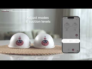 M5 Smart Handfrjáls brjóstapumpa - Momcozy M5 Smart Wearable Breast Pump Red Double Packs – Upgraded with App Control