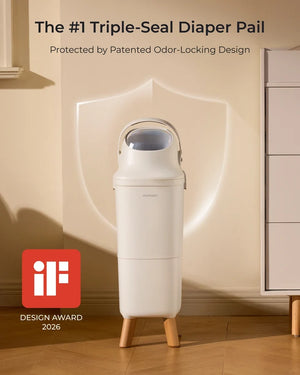 Momcozy Triple-Seal Diaper Pail – bleyjufata með þrefaldri lyktarlokun