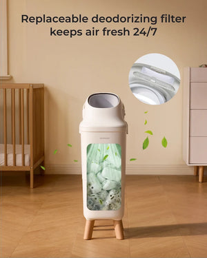 Momcozy Triple-Seal Diaper Pail – bleyjufata með þrefaldri lyktarlokun