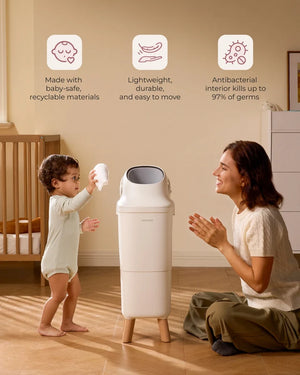 Momcozy Triple-Seal Diaper Pail – bleyjufata með þrefaldri lyktarlokun