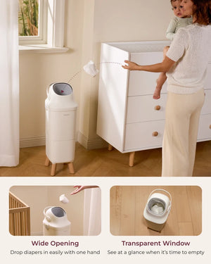 Momcozy Triple-Seal Diaper Pail – bleyjufata með þrefaldri lyktarlokun
