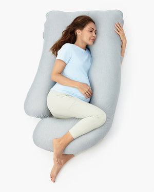 Meðgöngupúði - Momcozy U Shaped Pregnancy Pillow Velvet Dark Grey